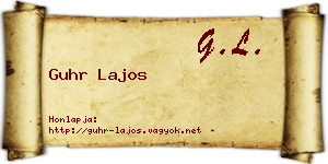 Guhr Lajos névjegykártya